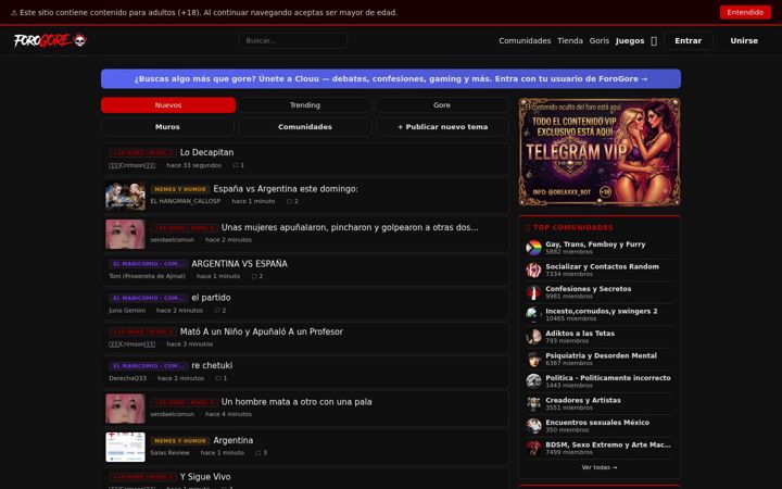 Screenshot του forogore.net