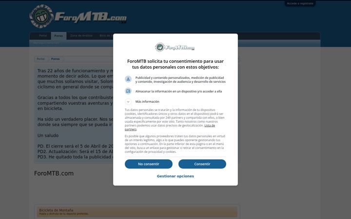 Screenshot of foromtb.com