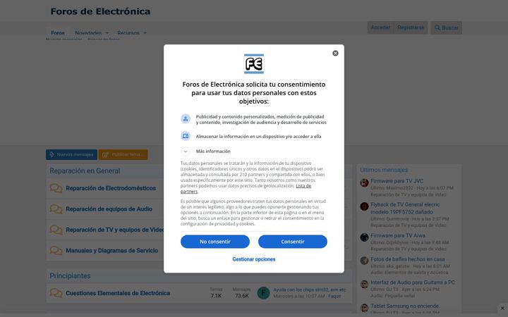 Screenshot of forosdeelectronica.com