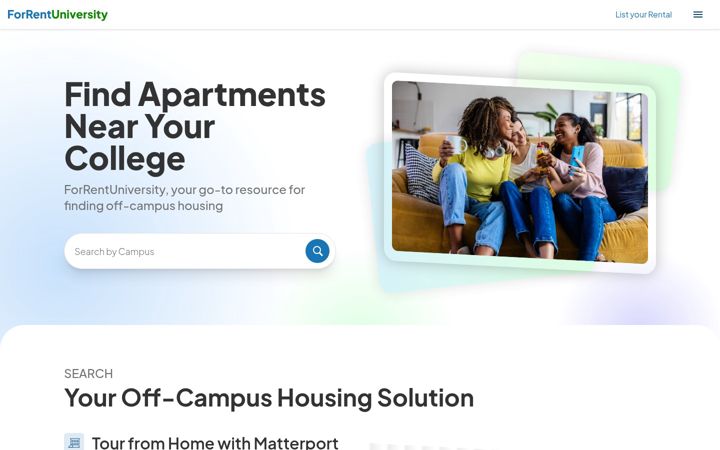 Screenshot of forrentuniversity.com
