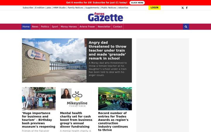 Screenshot of forres-gazette.co.uk