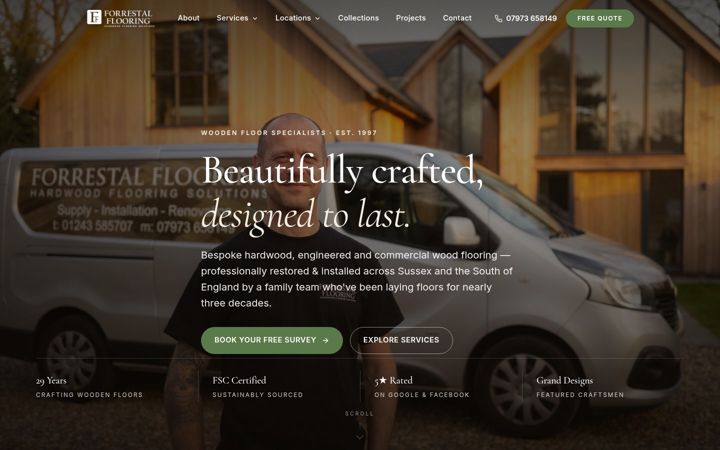 Screenshot of forrestalflooring.co.uk