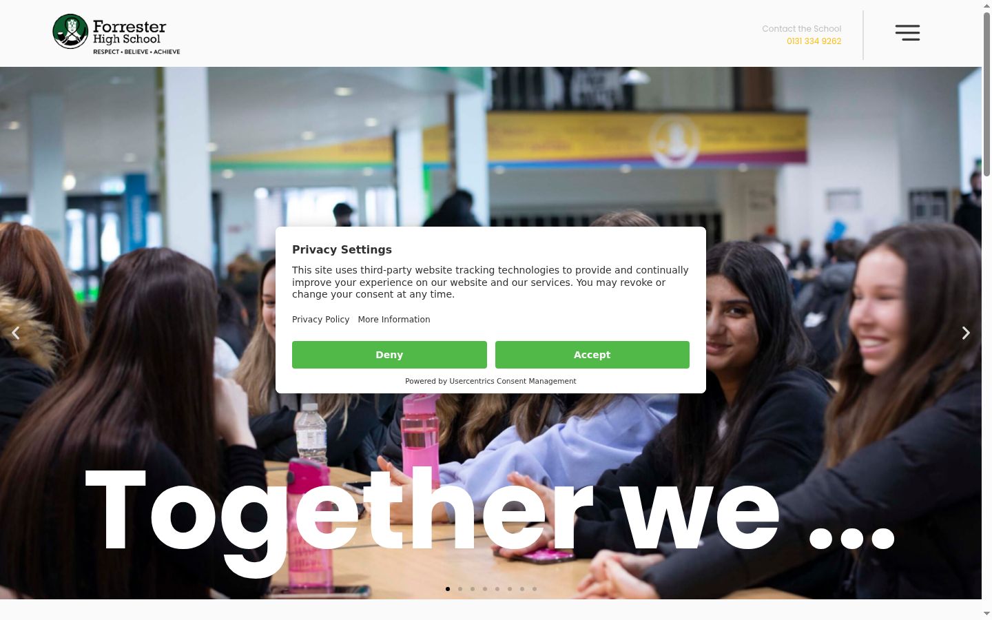 Screenshot of the consent banner shown before any interaction