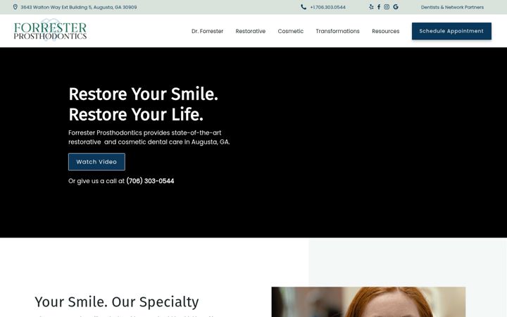 Screenshot of forresterprosth.com