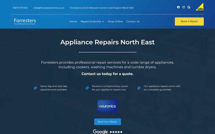 Screenshot of forrestersonline.co.uk