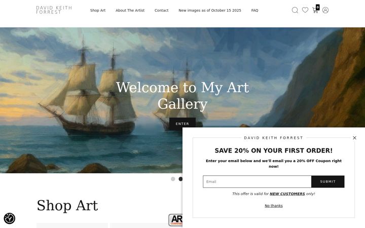 Screenshot of forrestphoto-art.com