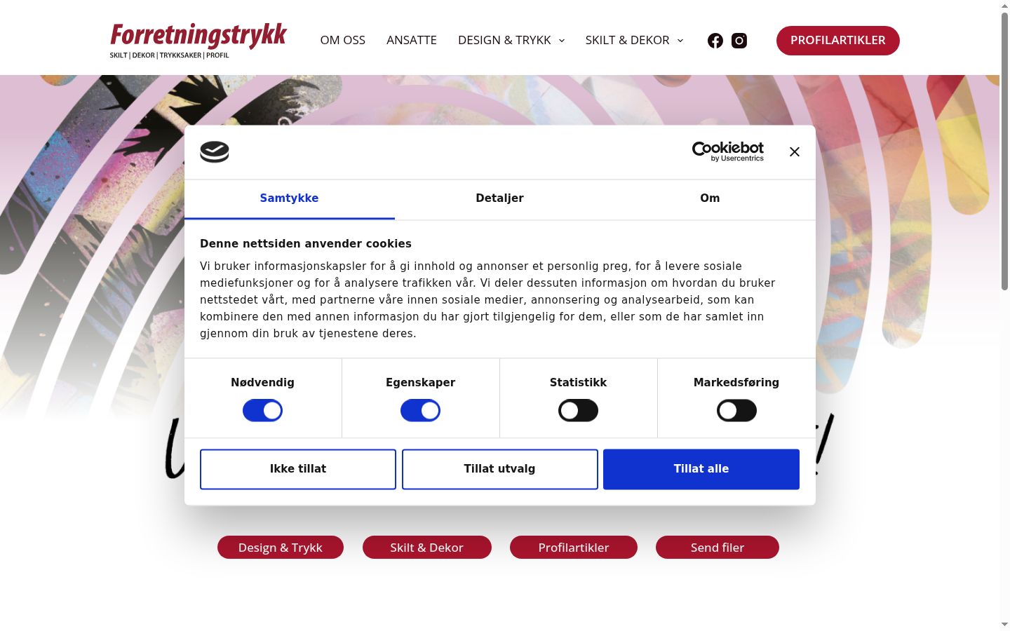 Screenshot des Einwilligungsbanners vor jeglicher Interaktion