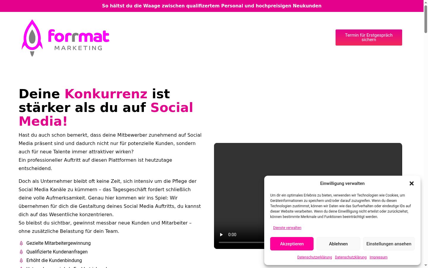 Screenshot tal-banner tal-kunsens muri qabel kwalunkwe interazzjoni