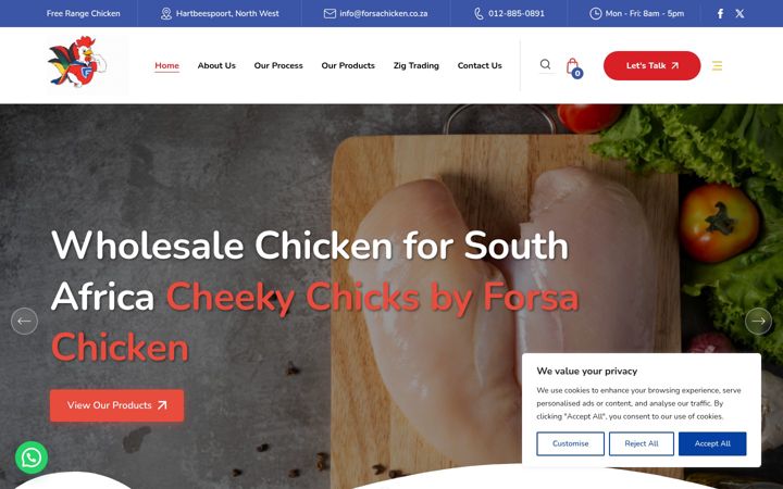 Snimka zaslona za forsachicken.co.za