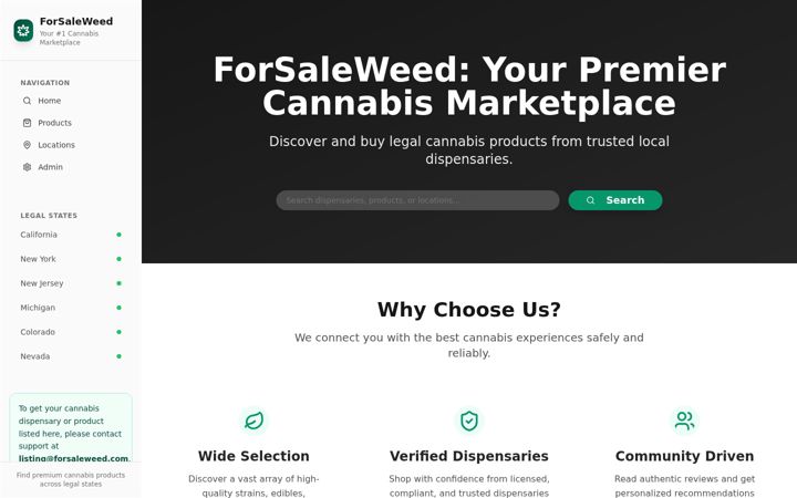 Screenshot of forsaleweed.com
