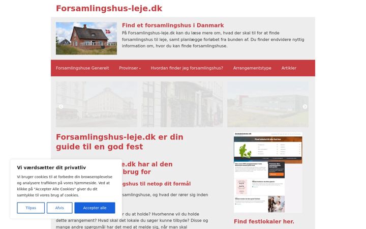 Screenshot of forsamlingshus-leje.dk