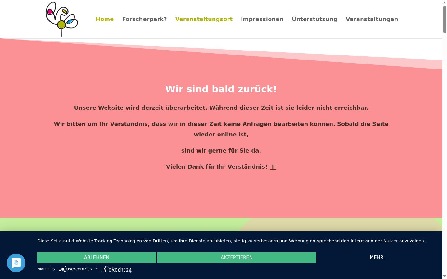 Screenshot del banner di consenso mostrato prima di qualsiasi interazione