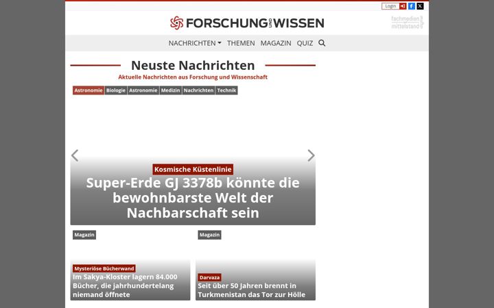 Screenshot of forschung-und-wissen.de