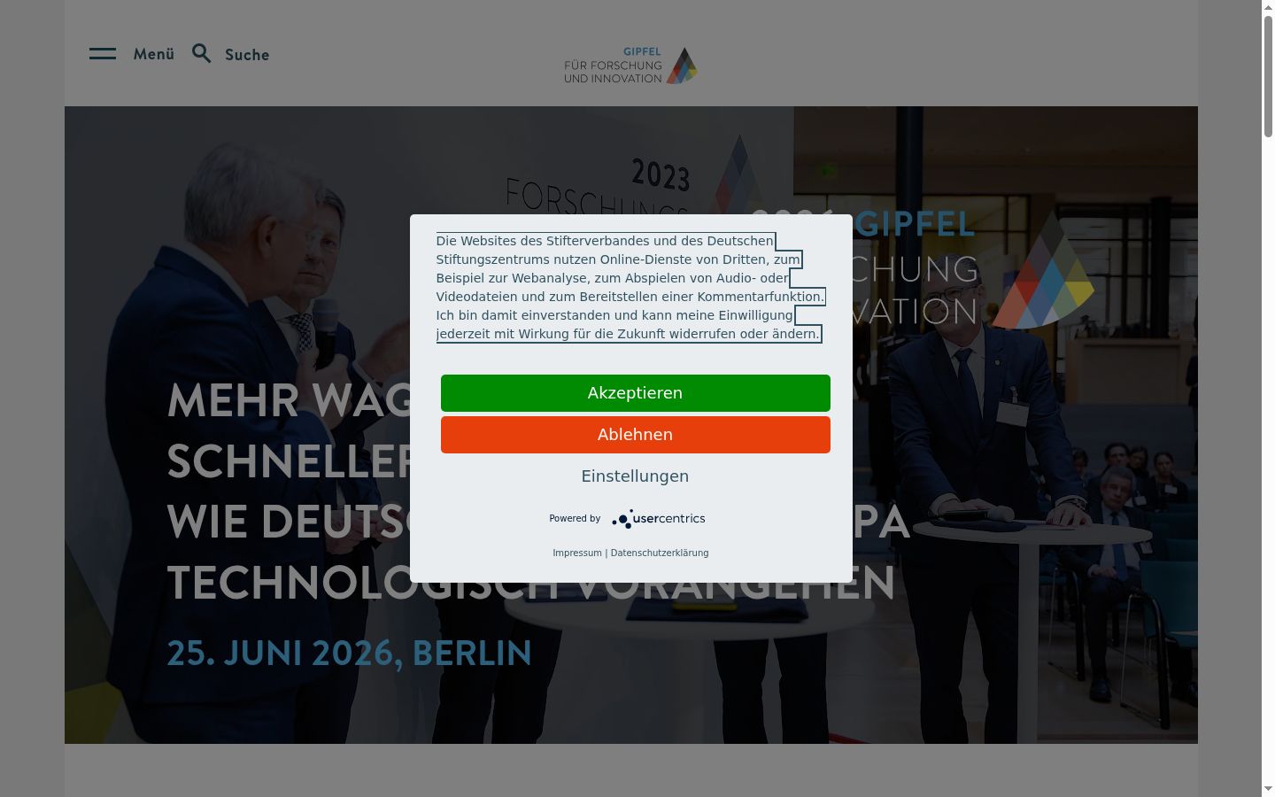 Screenshot van de toestemmingsbanner zoals getoond vóór enige interactie
