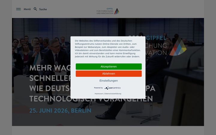 Screenshot of forschungsgipfel.de
