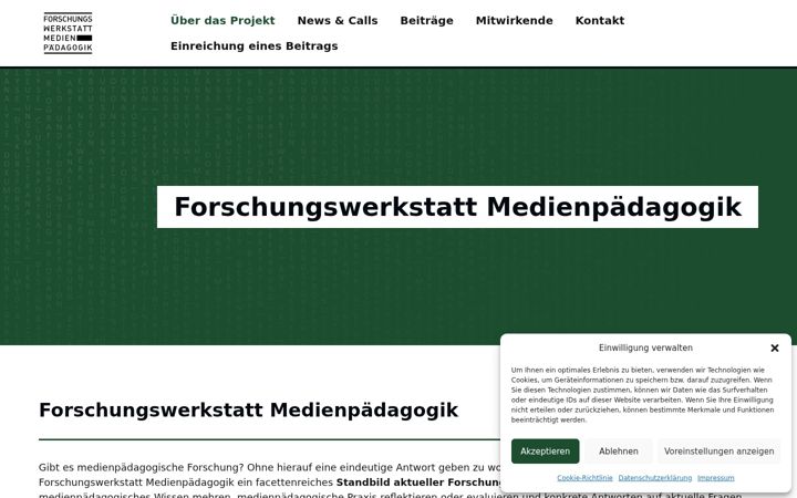 Posnetek zaslona forschungswerkstatt-medienpaedagogik.de