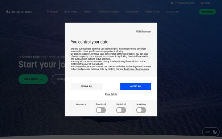 Screenshot of forseaferries.com