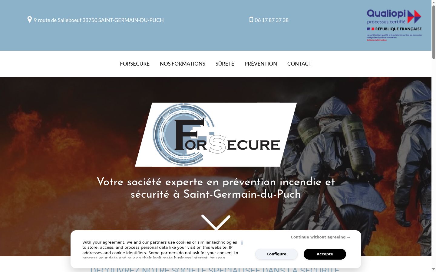 Screenshot del banner di consenso mostrato prima di qualsiasi interazione