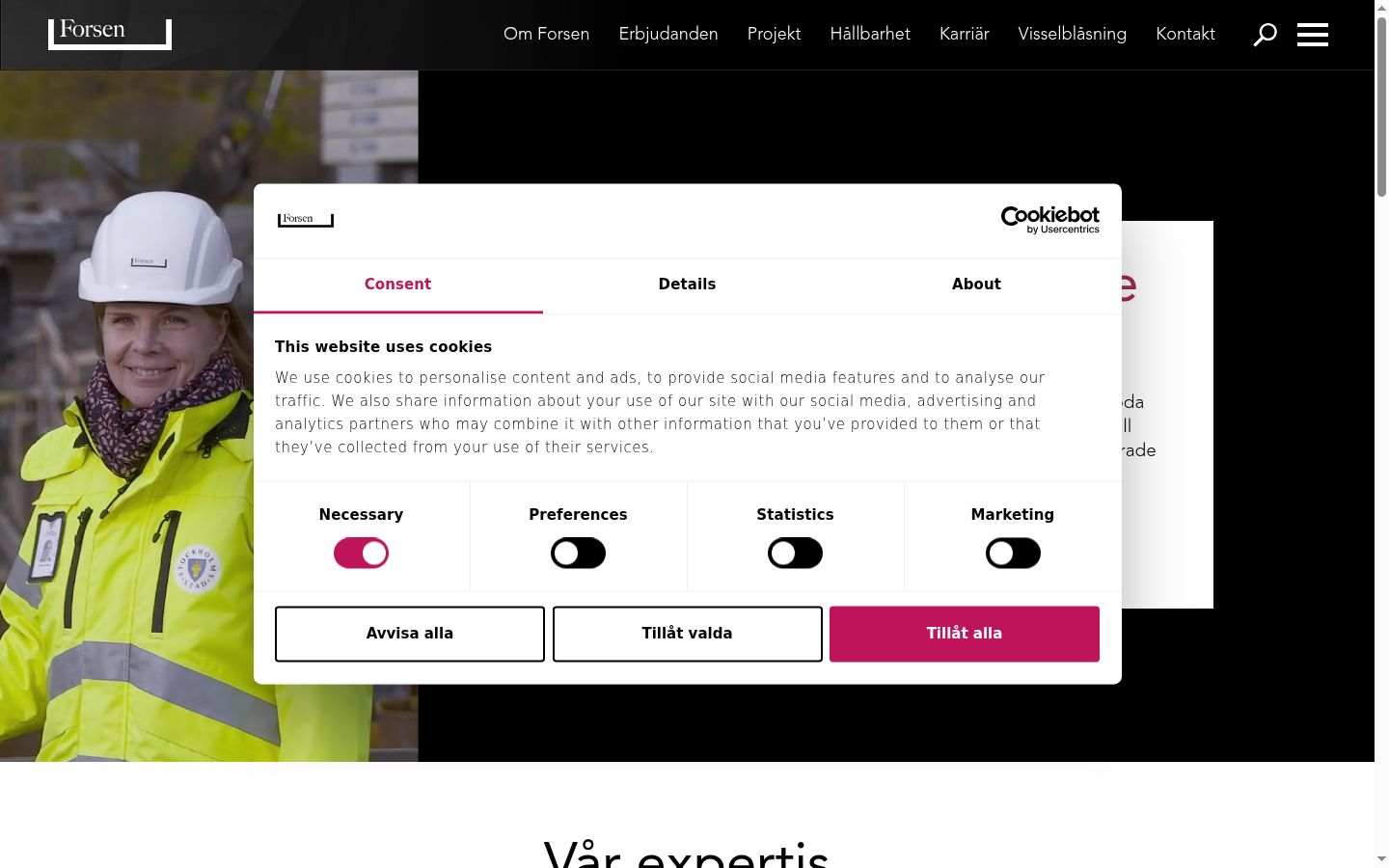 Sutikimo reklamjuostės, rodytos prieš bet kokią sąveiką, ekrano kopija