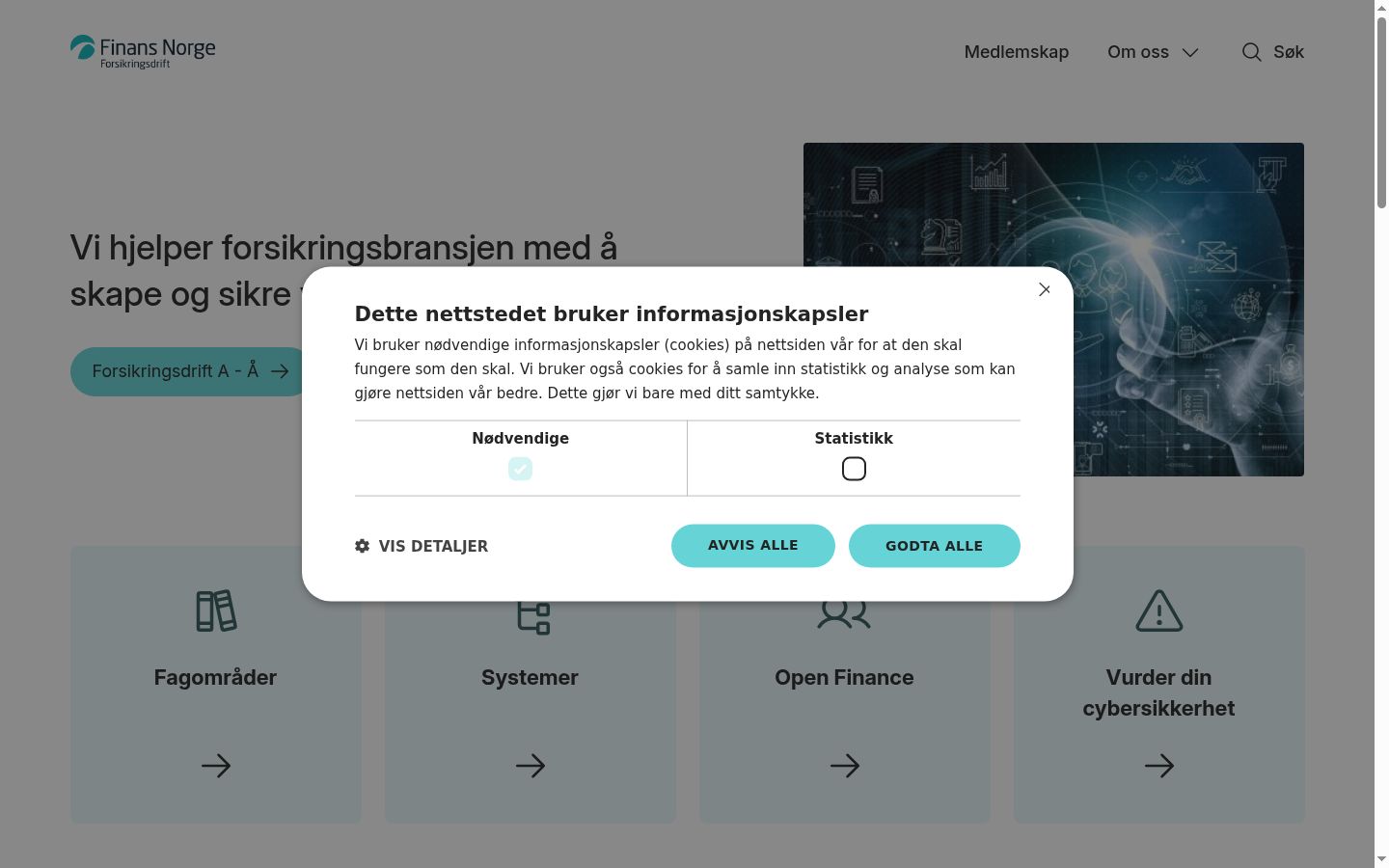 Screenshot tal-banner tal-kunsens muri qabel kwalunkwe interazzjoni