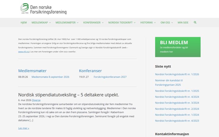 Screenshot von forsikringsforeningen.no