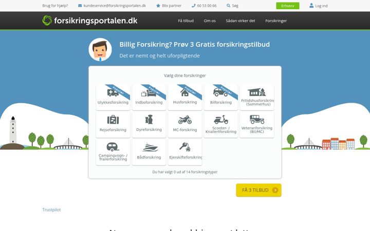 Screenshot of forsikringsportalen.dk