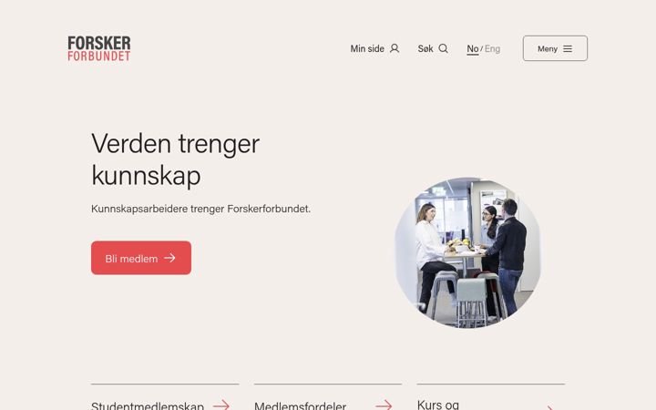 Screenshot of forskerforbundet.no