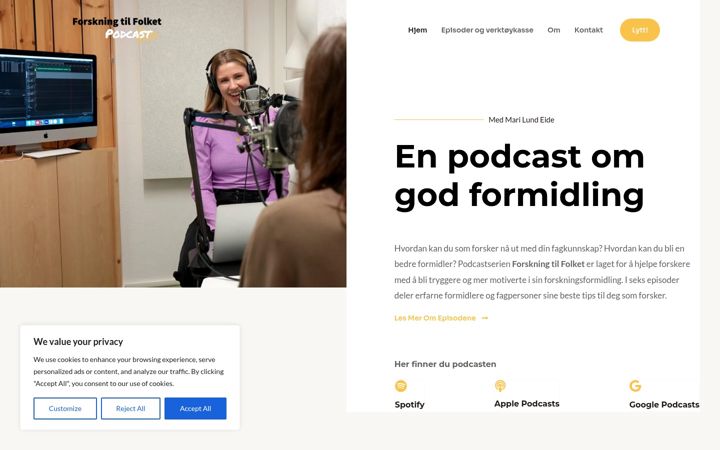 Screenshot of forskningtilfolket.no