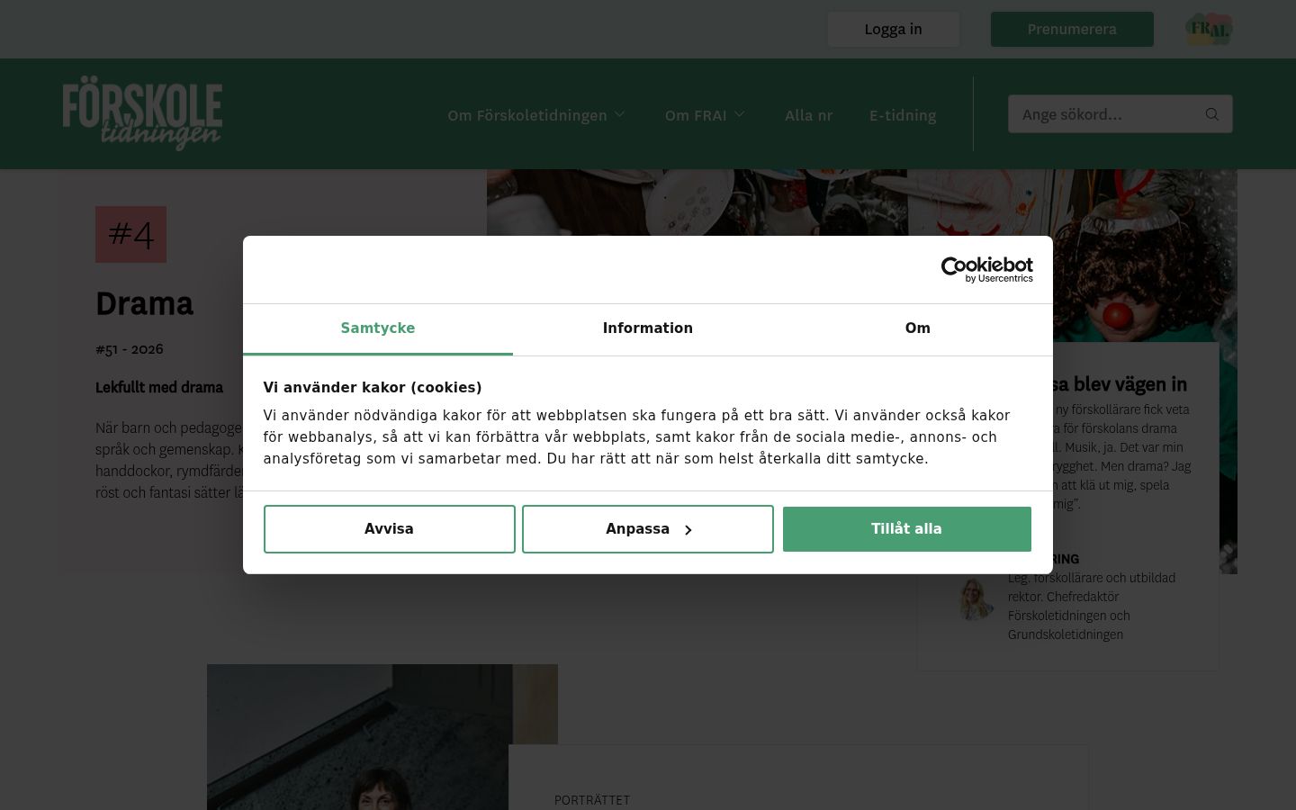 Screenshot des Einwilligungsbanners vor jeglicher Interaktion