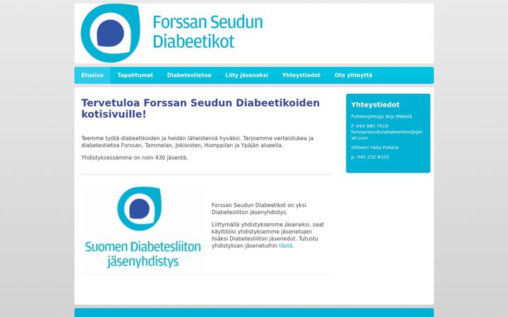 Screenshot of forssandiabeetikot.com