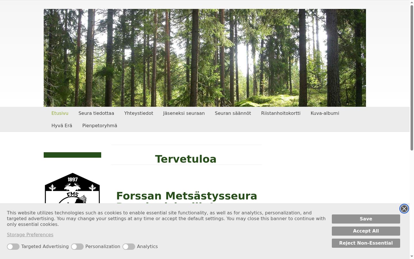 Sutikimo reklamjuostės, rodytos prieš bet kokią sąveiką, ekrano kopija
