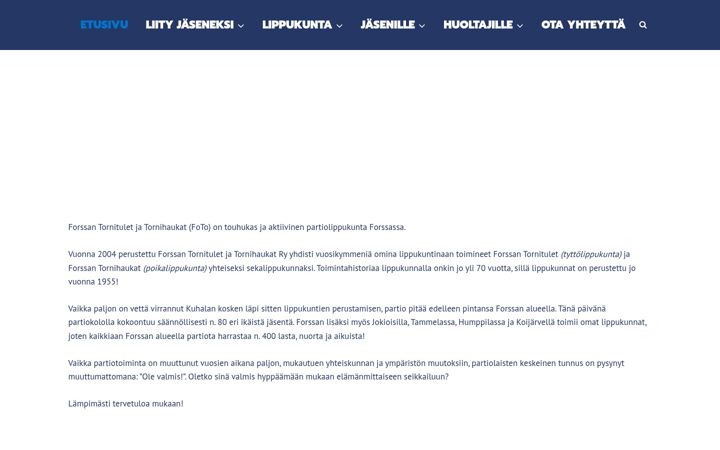 Kuvakaappaus sivustosta forssanpartiolaiset.fi