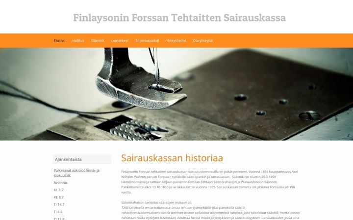 Screenshot of forssansairauskassa.fi