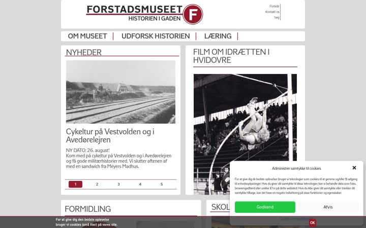Screenshot of forstadsmuseet.dk