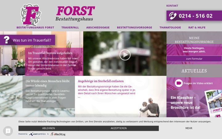 Screenshot of forstbestattungshaus.de