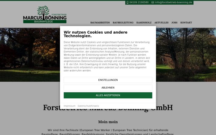 Screenshot of forstbetrieb-boenning.de