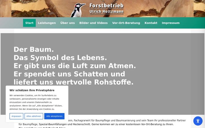 Screenshot ta' forstbetrieb-holtzmann.de