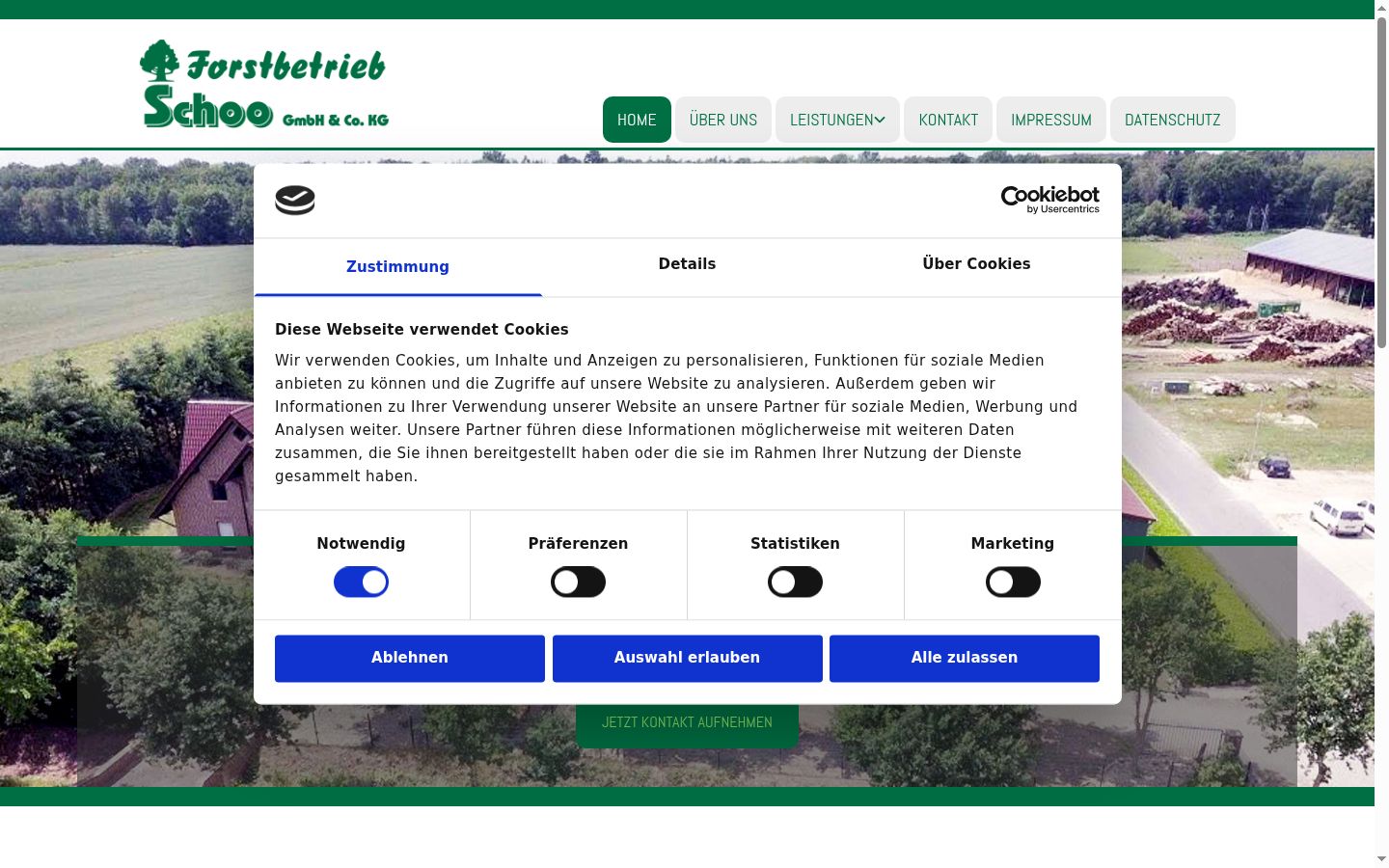 Screenshot of the consent banner shown before any interaction