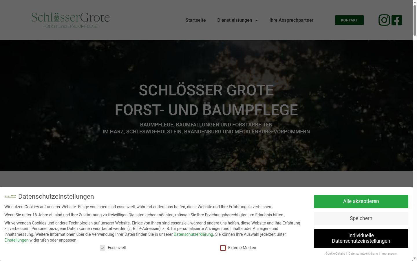 Screenshot of the consent banner shown before any interaction