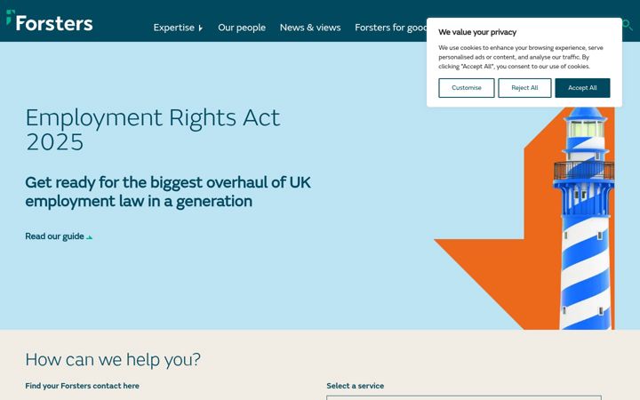 Screenshot of forsters.co.uk