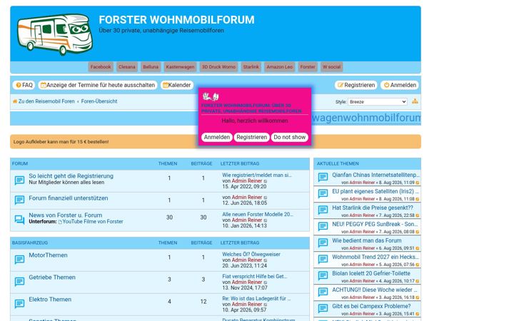 Screenshot ta' forsterwohnmobilforum.de