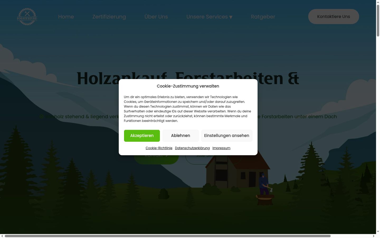 Screenshot del banner di consenso mostrato prima di qualsiasi interazione