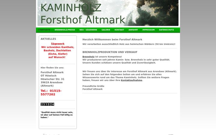 Screenshot ta' forsthof-altmark.de