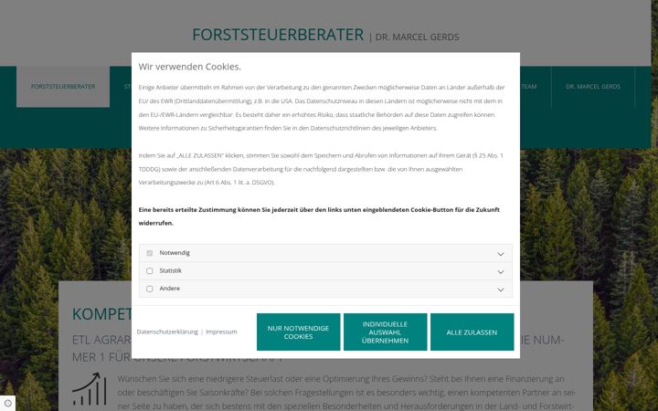 Screenshot ta' forststeuerberater.de