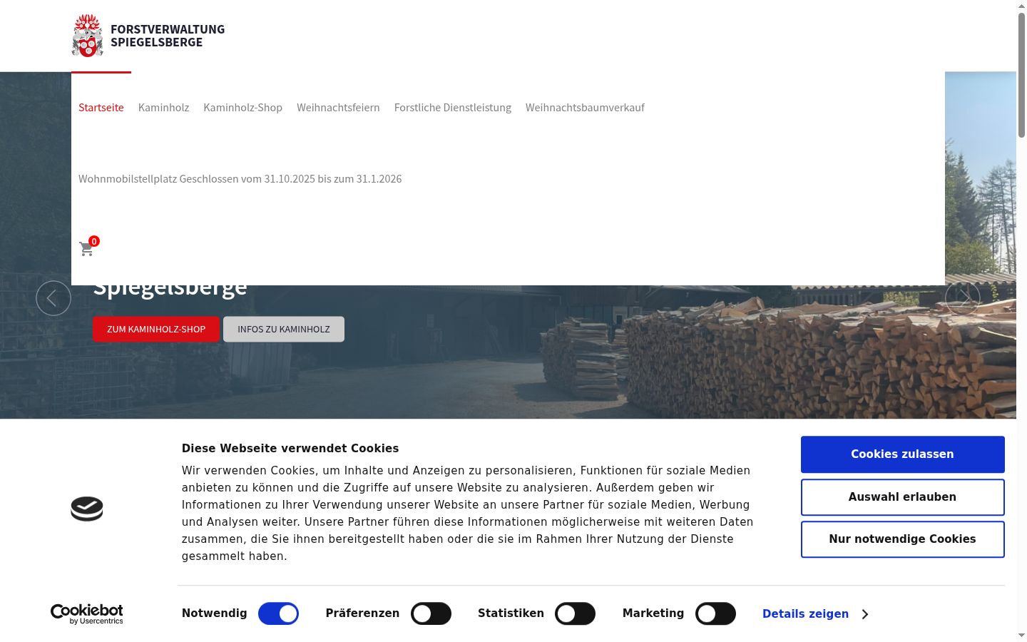 Screenshot of the consent banner shown before any interaction