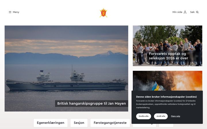 Screenshot of forsvaret.no