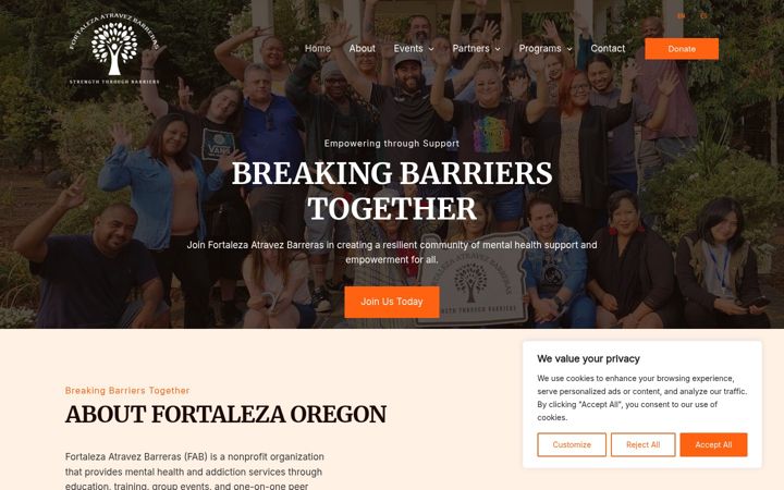 Screenshot of fortalezaoregon.org