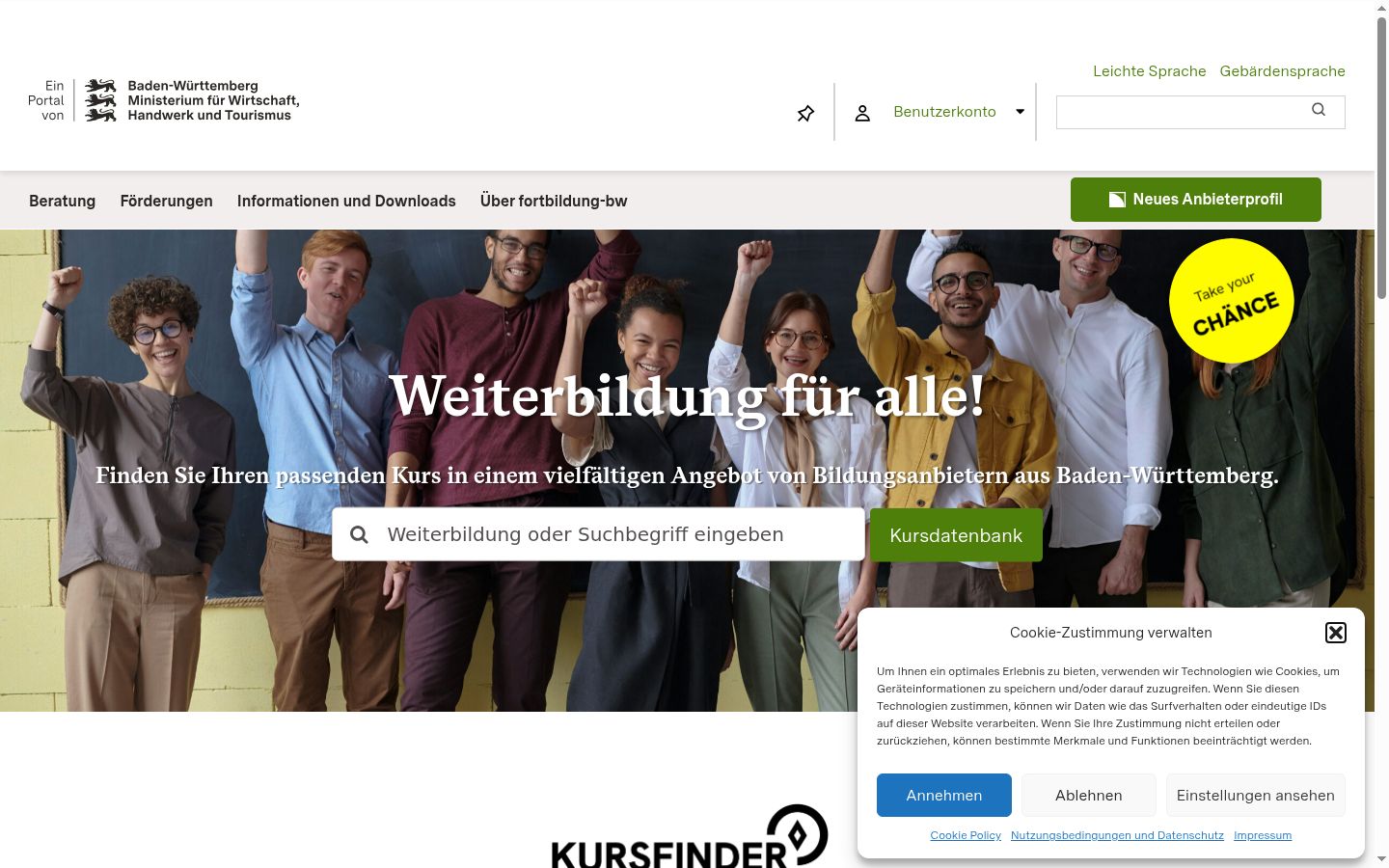 Screenshot tal-banner tal-kunsens muri qabel kwalunkwe interazzjoni