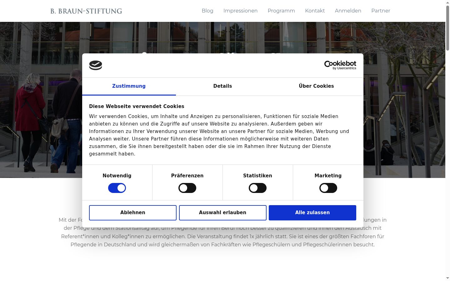 Screenshot tal-banner tal-kunsens muri qabel kwalunkwe interazzjoni