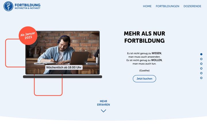 Screenshot of fortbildung-notarzt.de